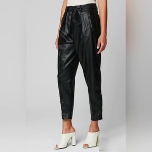 NWT BlankNYC faux leather pants tied belt zip front pockets Off The Record Sz 26